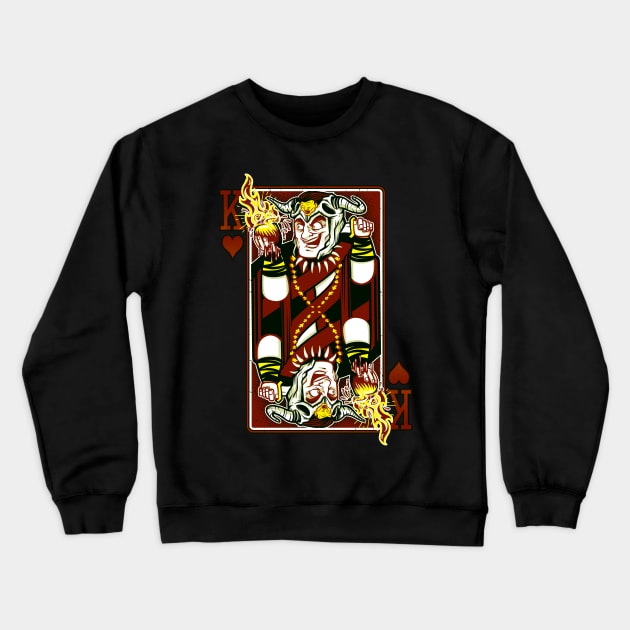 King Of Hearts Crewneck Sweatshirt by poopsmoothie